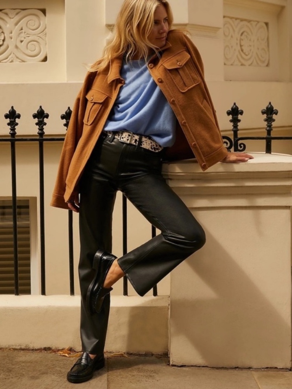 J.Crew High-rise waist slim demi boot pant faux leather 28